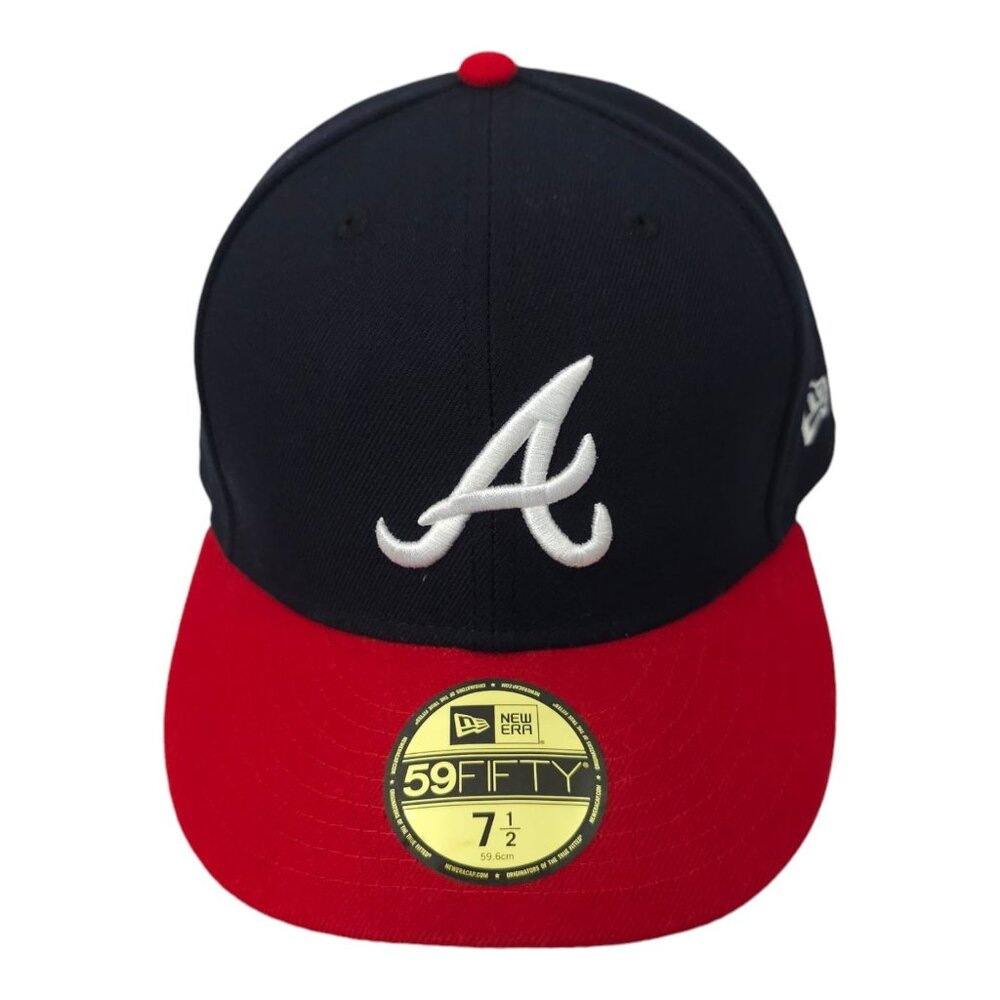 Atlanta Braves Fitted 7 1/2 Hat MLB Cap Embroidered Logo New Era 59Fifty